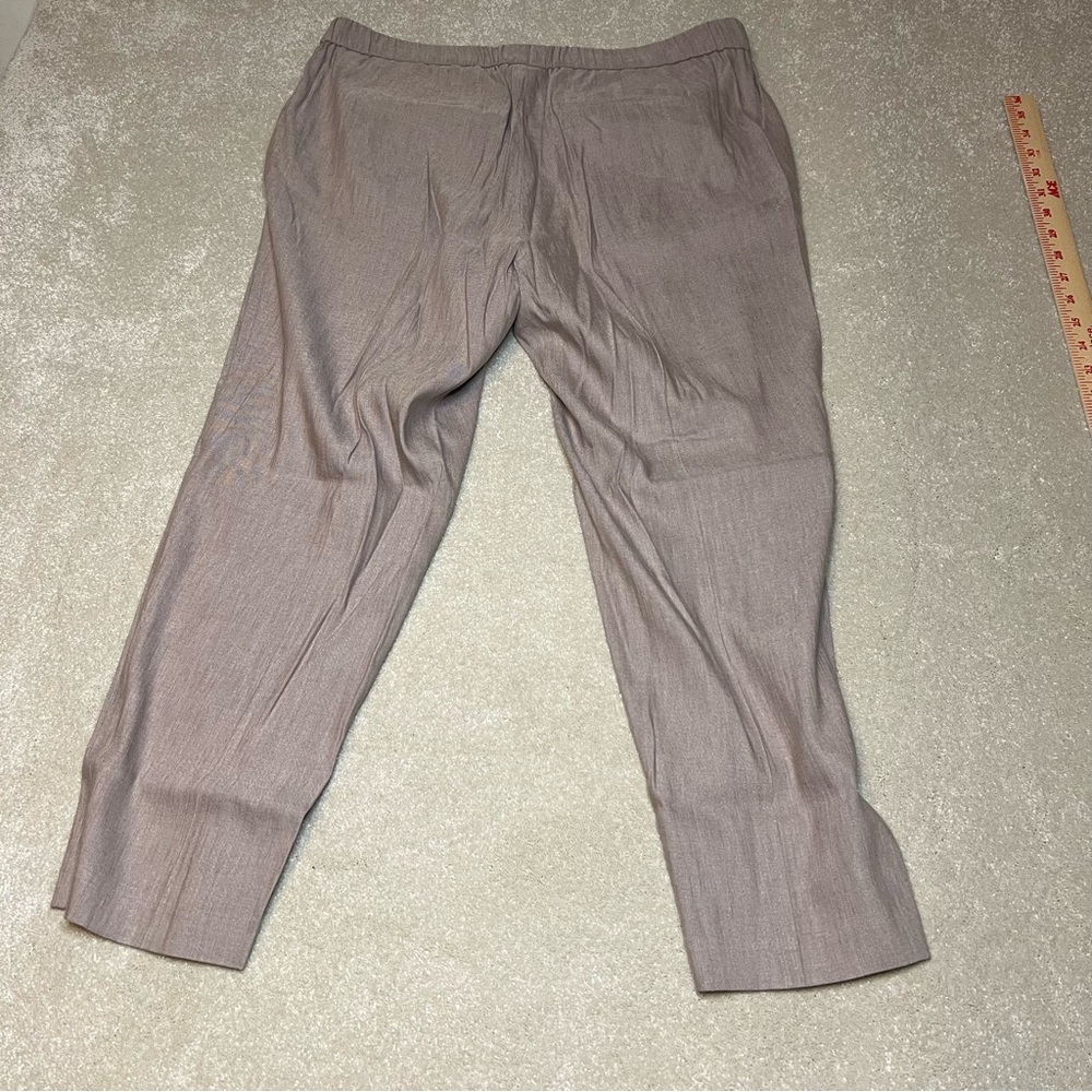 j jill brown linen blend lightweight straight leg stretch pull on pants women 1X - Picture 2 of 11